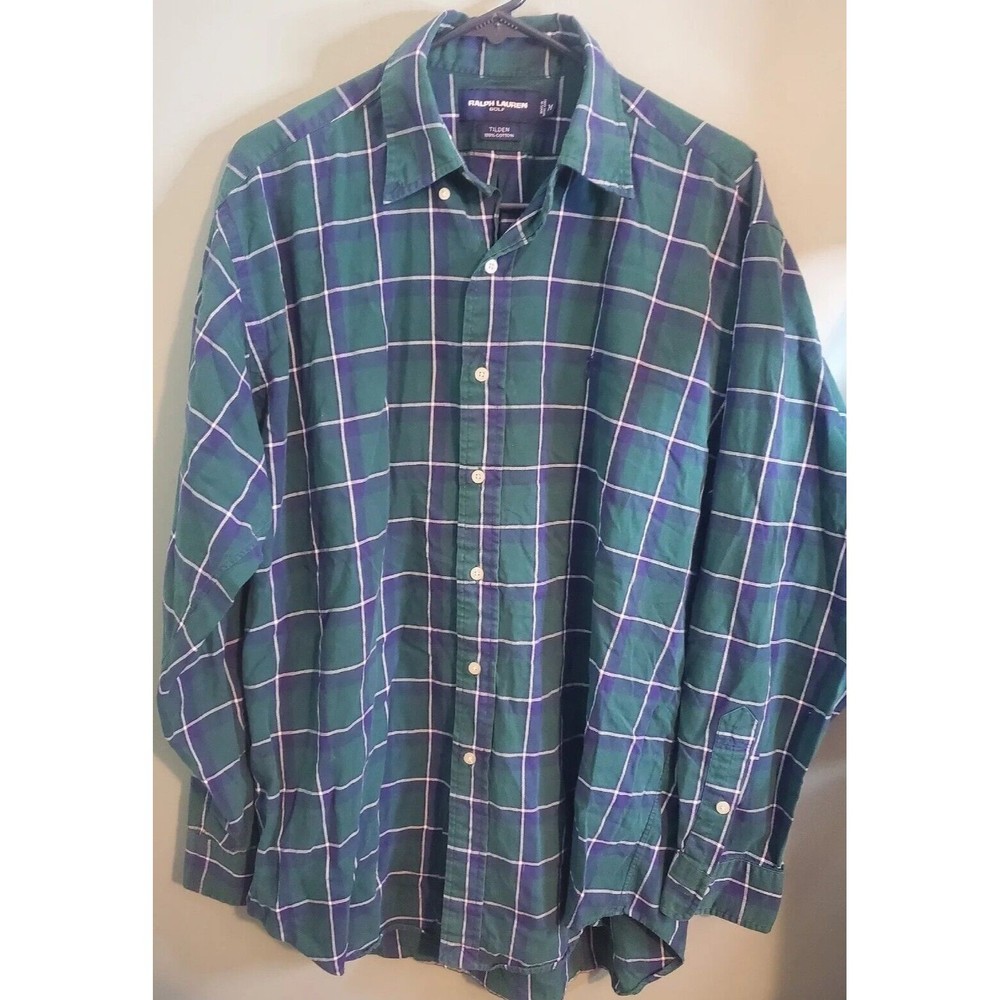 Ralph Lauren Golf Medium Long Sleeve Button Down Plaid Dress Shirt